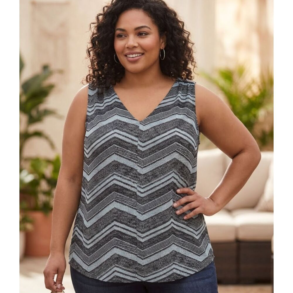 Torrid Georgette Chevron Tank Top Women's Size 2X